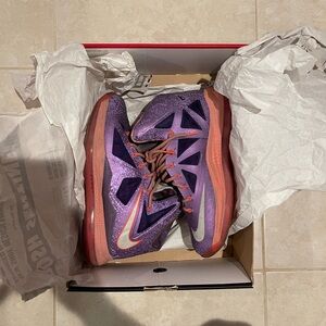 Purple and Orange Athletic Shoes